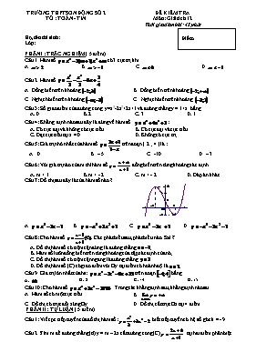 Đề kiểm tra môn Giải tích khối lớp 12